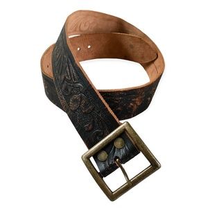 Brave Beltworks Tooled Italian Leather Belt Made in Canada | 30